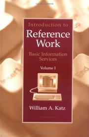 Cover of: Introduction to Reference Work,  Volume I