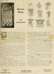 Cover of: Macrame design by [Eyster, Gabrielle Florestine (Vanderlyn) Mrs.]