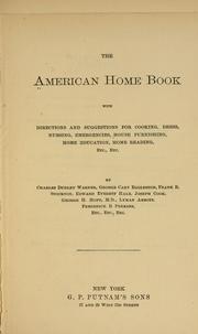 Cover of: The American home book by Charles Dudley Warner