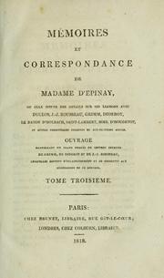 Cover of: Mémoires et correspondance de Madame d'Epinay by Louise d’Épinay