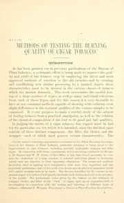 Cover of: Methods of testing the burning quality of cigar tobacco. by Wightman Wells Garner