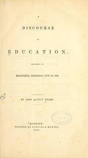 Cover of: A discourse on education