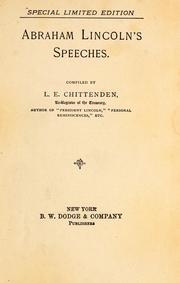 Cover of: Abraham Lincoln's speeches by Abraham Lincoln