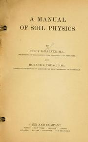 Cover of: A manual of soil physics. by Percy Bousfield Barker