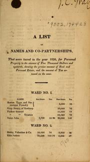 Cover of: List of persons, copartnerships, and corporations, taxed in the city of Boston for the year .... (title varies). | Boston (Mass.). Assessing Dept.