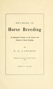 Cover of: Studies in horse breeding by George Lloyd Carlson