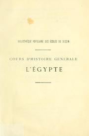 Cover of: Cours d'histoire générale: l'Égypte
