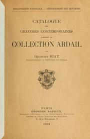 Cover of: Catalogue des gravures contemporaines formant la collection Ardail