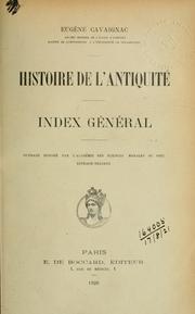 Cover of: Histoire de l'antiquité.: Index général.