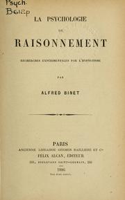 Cover of: La psychologie du raisonnement: Recherches expérimentales par l'hypnotisme