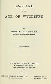 Cover of: England in the age of Wycliffe