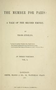 Cover of: member for Paris: a tale of the Second Empire