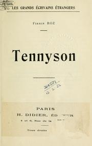 Cover of: Tennyson.