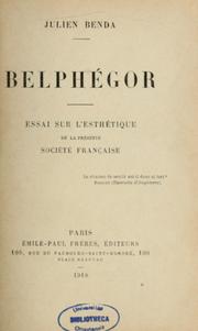 Cover of: Belphégor: essai sur l'esthétique de la présente société française
