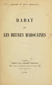 Cover of: Rabat ou les heures marocaines