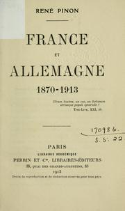 Cover of: France et Allemagne, 1870-1913.