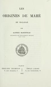 Cover of: Les origines de Mahé de Malabar.