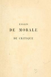 Cover of: Essais de morale et de critique