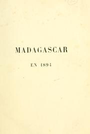 Cover of: Étude de politique contemporaine: Madagascar en 1894.