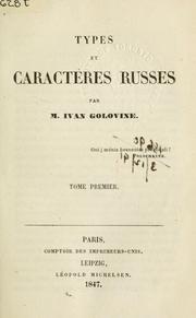 Cover of: Types et caractères russes.
