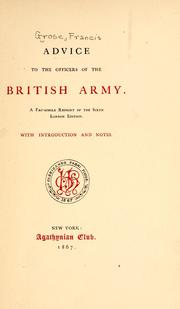 Cover of: Advice to the officers of the British Army