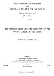 Cover of: The oestrous cycle and the formation of the corpus luteum in the sheep