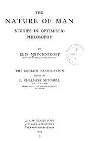 Cover of: The nature of man: studies in optimistic philosophy