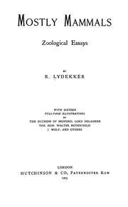 Cover of: Mostly mammals, zoological essays