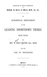 Cover of: An alphabetical arrangement of the leading shorthorn tribes