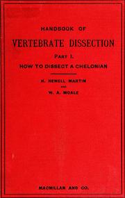 Cover of: A handbook of vertebrate dissection