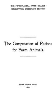 Cover of: The computation of rations for farm animals ...