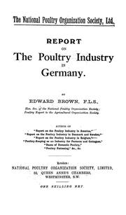 Cover of: Report on the poultry industry in Germany