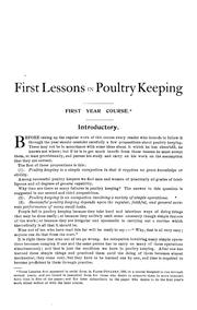 Cover of: First lessons in poultry keeping by John H. Robinson