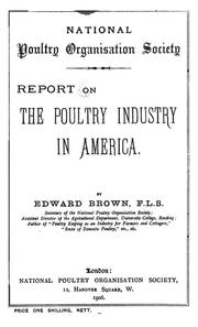 Cover of: Report on the poultry industry in America
