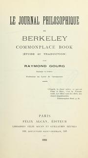 Cover of: Le journal philosophique de Berkeley: Commonplace book