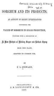 Cover of: Sorghum and its products by F. L. Stewart