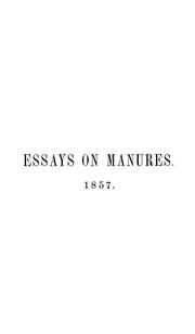 Cover of: Essays on peat, muck, and commercial manures