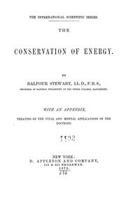 Cover of: The conservation of energy