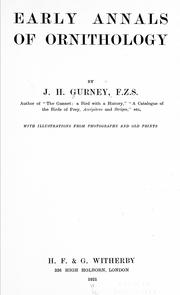 Cover of: Early annals of ornithology by John Henry Gurney