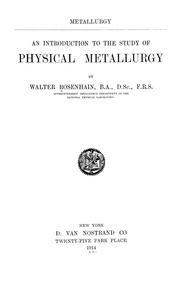 Cover of: Metallurgy by Rosenhain, Walter