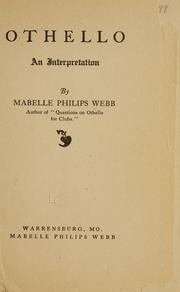 Cover of: Othello | Mabelle Philips Webb