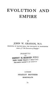 Cover of: Evolution and empire by John William Graham