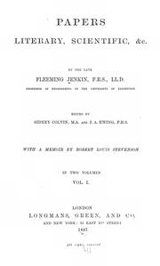 Cover of: Papers, literary, scientific, &c., by the late Fleeming Jenkin ...