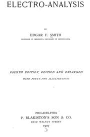 Cover of: Electro-analysis