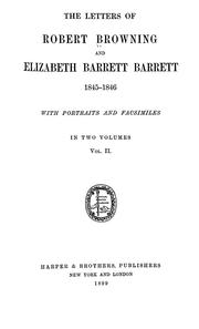 Cover of: The letters of Robert Browning and Elizabeth Barrett Barrett, 1845-1846. by Robert Browning