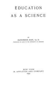 Cover of: Education as a science