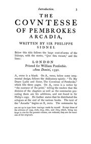 Cover of: The Countess of Pembroke's Arcadia: The Original quarto edition (1590) in photographic facsimile, with abibliographical introduction