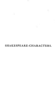 Cover of: Shakespeare-characters, chiefly those subordinate: With illustrations