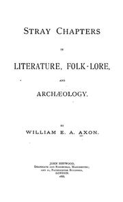Cover of: Stray chapters in literature, folk-lore, and archaeology