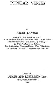 Cover of: Popular verses by Henry Lawson